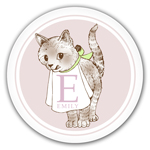 Name Doodles - Personalized Melamine Plates (Whimsical Kitty Pink) (WAB-P5P)